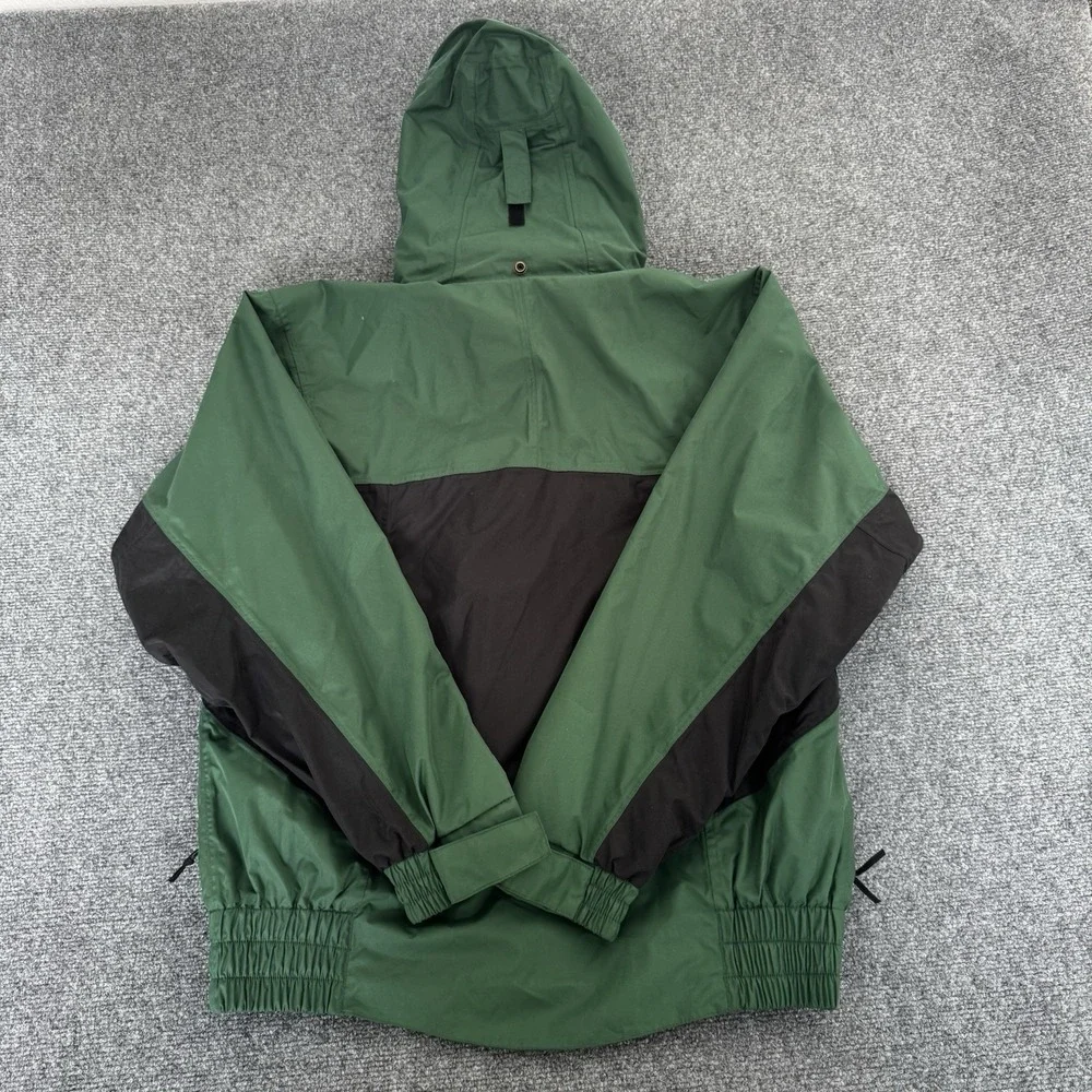 Vintage Coleman Mens Jacket M Green Full Zip Hooded Snap Button Lined Casual